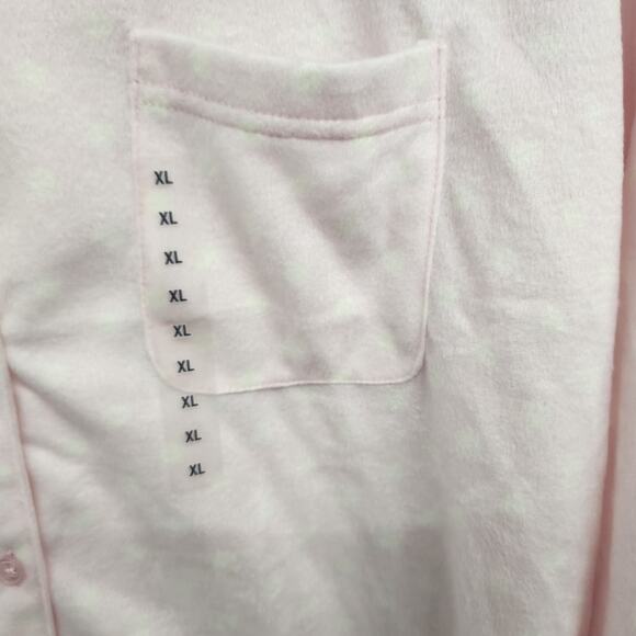 Adonna Long Sleeve 2-pc. Pant Pajama Set XL Pink White Polka Dot - Picture 4 of 14